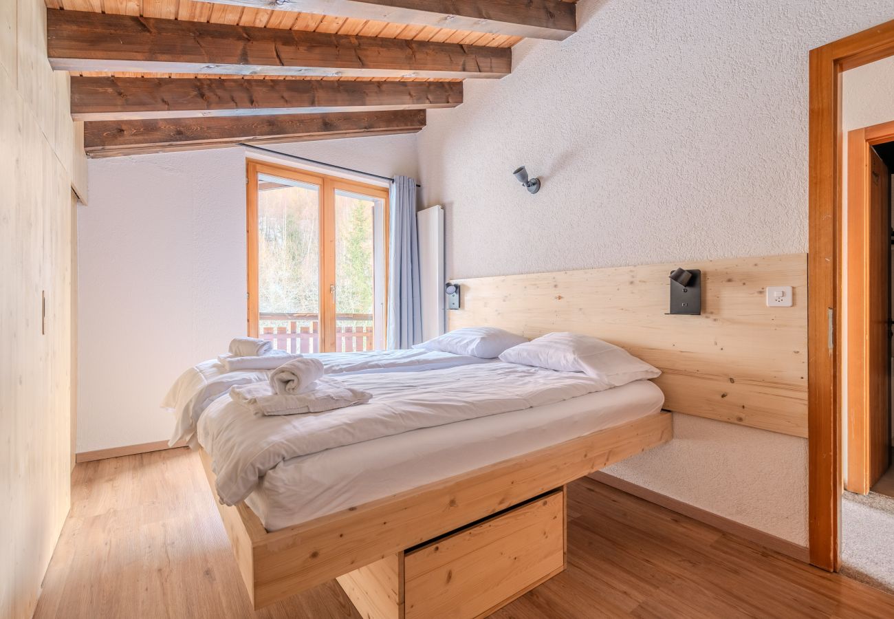 Schlafzimmer Apartment Mayens de l'Ours CZ 030 in Les Agettes in der Schweiz