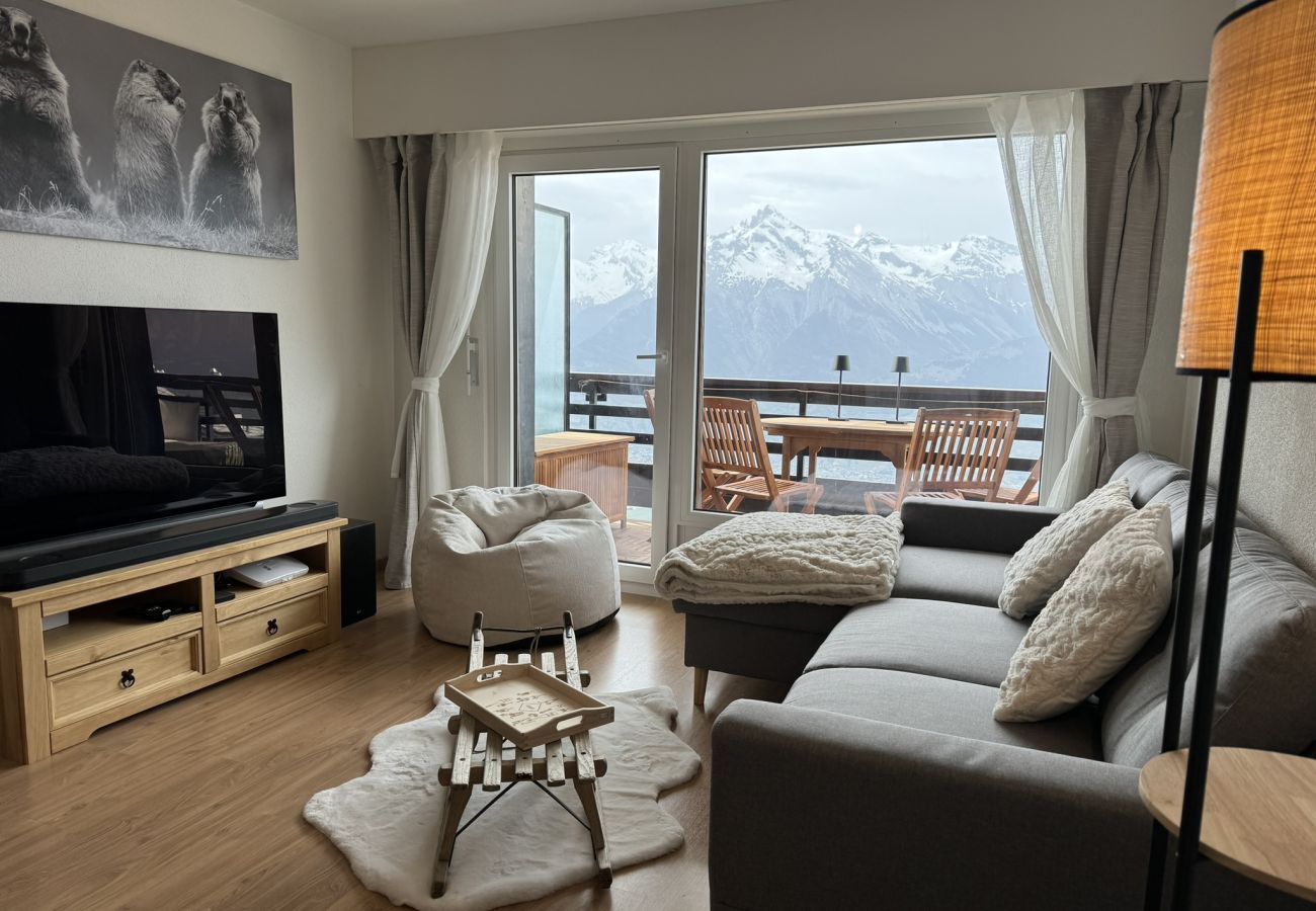 Wohnzimmer Wohnung E 022 in Veysonnaz in der Schweiz